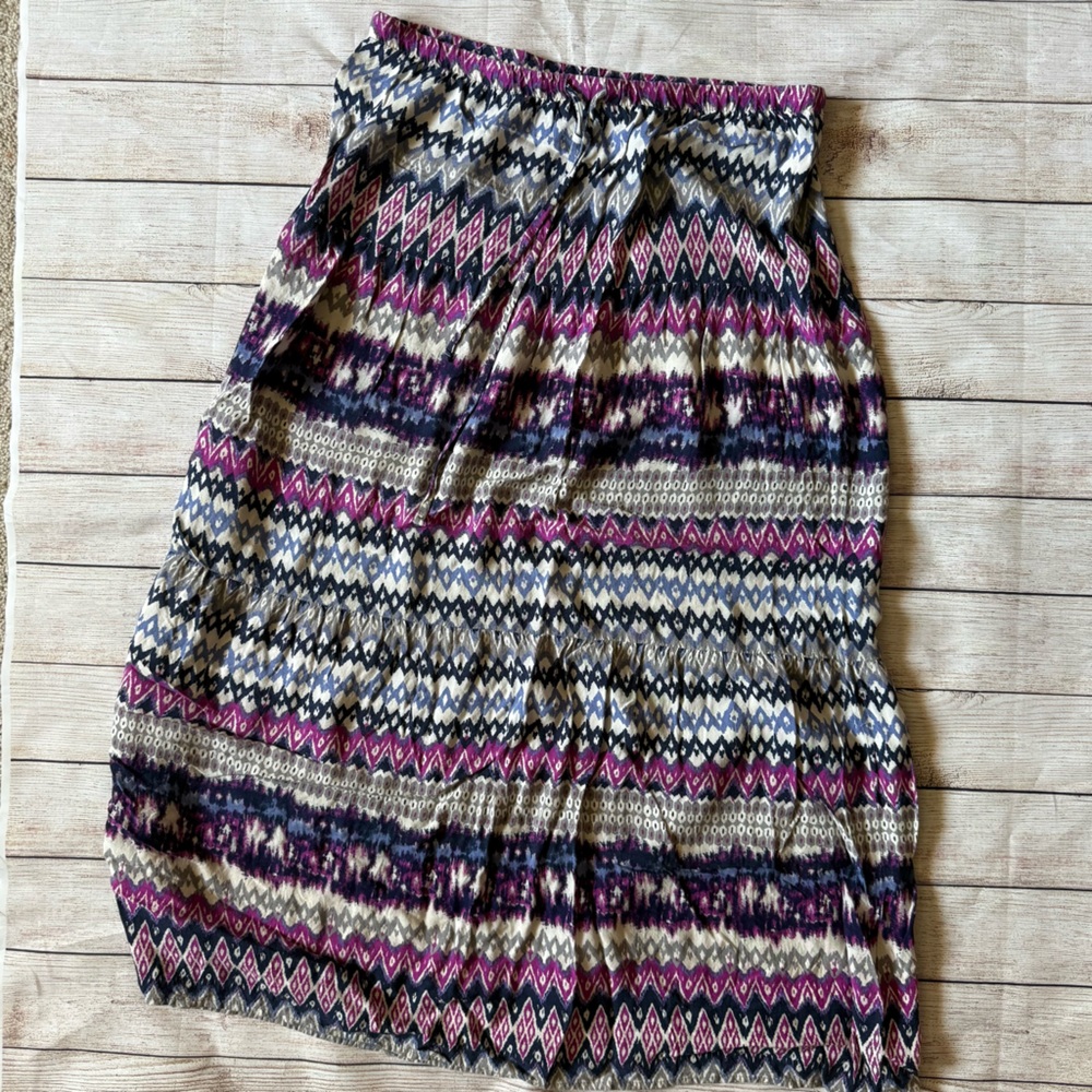 Mossimo purple geometric maxi skirt size Large